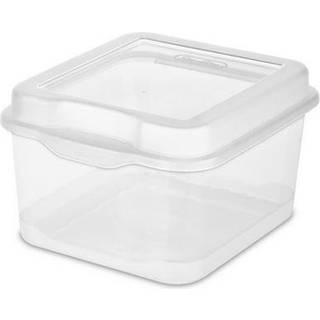 Sterilit fliptop stable lille opbevaringsbakke med hængende låg plastbeholder til at organisere skrivebord på hjemmeklasselokale kontor klar 48-p