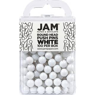Jampapir Farverige push -stifter - Rundt hoved Map Thumb Tacks - White Pushpins - 100/Pack
