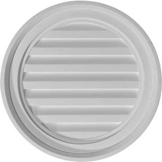 Ekena Millwork 18 """" W X 18 """" H X 1 1/8 """" P Round Gable Vent Louver Non-Functional Factory Grimed White