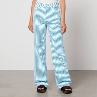 Ganni Magny striped high-rise straight jeans - multicoloured - 25
