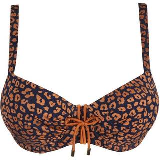 PrimaDonna Punta Rata Padded Balcony Bikini Top - Navy pattern - D 90
