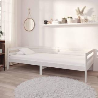 daybed med madras 90x200 cm massivt fyrretræ hvid