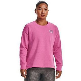 Sweatshirt Under Armour Rival Fleece Oversize Crew-PNK 1369423-659 Størrelse XS