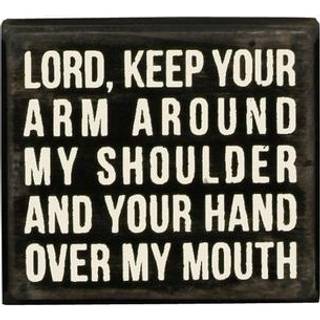 Primitiver af Kathy 18999 Klassisk sort og hvid kasse tegn 3,5 x 4-tommer hånd over munden