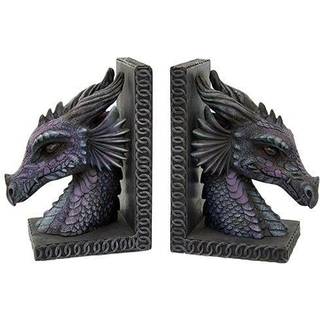 Pacific Trading Gothic Purple Dragon Bookends Mystic Book Ends Set Evil