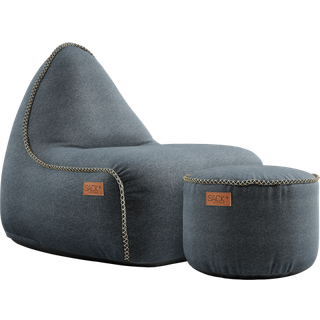Canvas Lounge Chair & Pouf