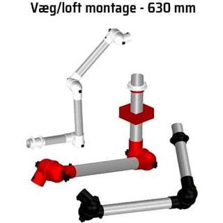 Alsident System 50 sugearm | 630 mm | 2 led | Væg / Loft montage - Rød