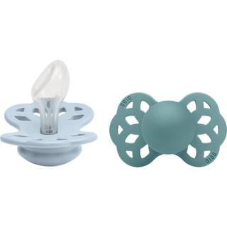 BIBS Anatomisk Infinity Sut - 2-Pak - Str. 2 - Silikone - Baby Blue/Island Sea