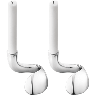 BLOOM lysestage, 2 stk., Georg Jensen, Blankt rustfrit stål