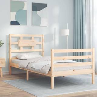 sengeramme med sengegavl Single massivt træ