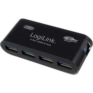 LogiLink USB 3.0 hub 4-port black USB hub - USB 3.2 - 4 ports - Sort