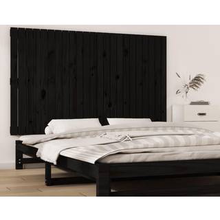 sengegavl 147x3x90 cm massivt fyrretræ sort