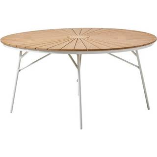 Kerteminde teak - nonwood havebord Ø150 cm, hvidt stel