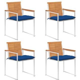 havestole 4 stk. med hynder massivt akacietræ
