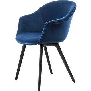 GUBI Bat Spisebordsstol Plastik Ben Velvet 420 Safir Blå