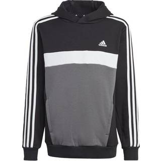 Tiberio 3-Stripes Colorblock Fleece Kids hættetrøje - Black / White / Grey Five - 128