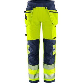 Fristads 2644 GSTP Håndværkerbukser Høj synlighed gul/marineblå Hi-Vis gul/marineblå