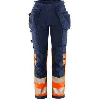 Fristads 134237 HiVis Green håndværker stretchbukser klasse 1 dame 2663 GSTP / Arbejdsbukser Hi-Vis Orange/Marine 44