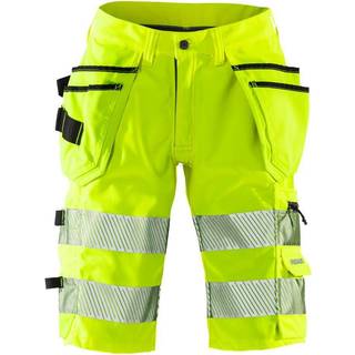 Fristads 129738 Hi vis stretch shorts dame kl 1 2529 PLU / Arbejdsshorts Hi-Vis gul 42
