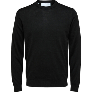 Selected sweatshirt i merinould i sort til herre