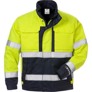 Fristads 125944 Flame hi vis vinter jakke kl 3 4588 / Arbejdsjakke Hi-Vis gul/Marine 3XL