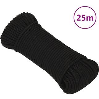 arbejdsreb 3 mm 25 m polyester sort