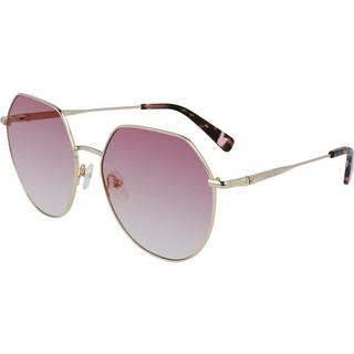 LONGCHAMP Unisex LO154S 724 Solbriller Metal Guld Rosa Rund Skygge