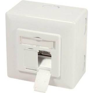 LogiLink NP0124 Cat.6A wall outlet 2 x RJ45 shielded with backbox pure white