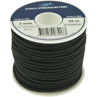 Polyestersilkeline svart, 3,0 mm, 25 m
