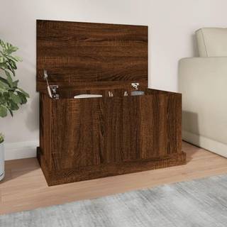 opbevaringskasse 70x40x38 cm konstrueret træ brun egetræsfarve