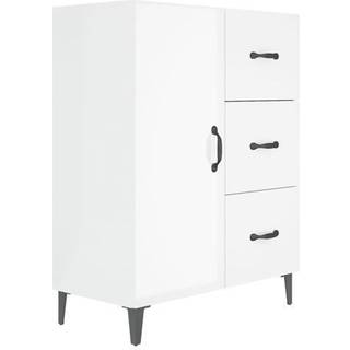 skænk 69,5x34x90 cm konstrueret træ hvid højglans