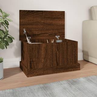 opbevaringskasse 50x30x28 cm konstrueret træ brun egetræsfarve
