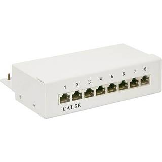 CAT 6 STP skærmet patch panel, 8 port | Hvid | PRIS-MATCH