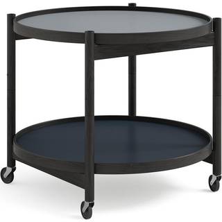 Brdr. Krüger Bølling bakkebord 60 cm. - Sortlakeret eg - Bakke 1: Water / Bakke 2: Water