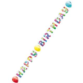 Happy Birthday banner med ballonmotiv