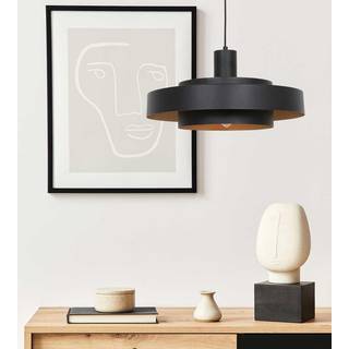 Hængelampe Flinter, sort, metal, Ø 50 cm, E27