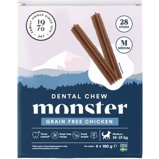 Monster Dog Dental Chew Grain Free Chicken Medium - 28-pakke