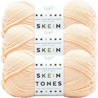 Lion Brand Yarn Basic Stitch (Skein Tones) Anti-Pilling Strik garn garn til hækling af 3-pakker Peachy