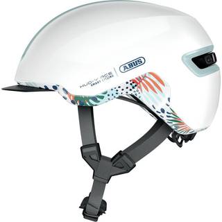 ABUS HUD-Y cykelhjelm LED Flower White - Hjelmstørrelse 57-61 cm