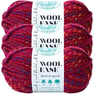 Lion Brand Yarn Wool-ease tyk og hurtig garn blød og voluminøs garn til strikning af hækling og håndværk 3 pakke lejrbål
