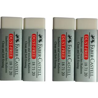 [Pakke med 4] Faber-Castell Stor Eraser Dust Free Ren og blød sletning til Art Office School-brug (6.2x2x1.25 cm)