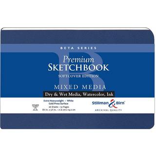 Stillman & Birn Beta Series Softcover Sketchbook 8.5 """" X 5.5 """" 270 GSM (Extra Heavyweight) White Paper Cold Press Surface