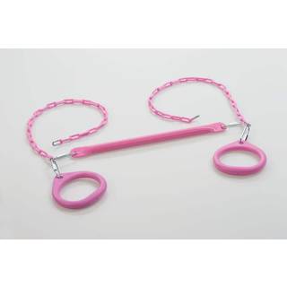 Standard Trapeze Bar med ringe | Pink | Kompatibel med de fleste leges?t | Let at installere | 115 lb kapacitet | Swing -b?jler ikke inkluderet |