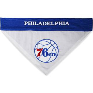 NBA Hundebandana - Philadelphia 76ers Vendbar Pet Bandana. 2-sidet hjemme- og udesportsbandana med et PREMIUM-broderi TEAM-logo Lille/medium