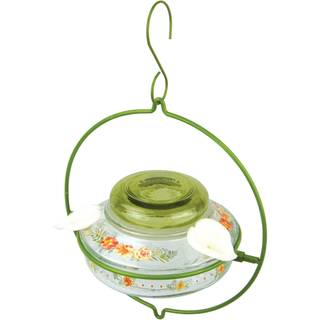 Nature's Way Bird Products Decorative Glass Top -Fill Hummingbird Feeder - Gardenia Bouquet (DTHF2)