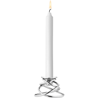 GLOW lysestage, høj. Leveres i hvid æske., Georg Jensen, Blankt rustfrit stål