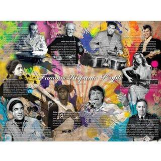 777 Tri-Seven Entertainment Famous Hispanic People Poster Series 01 24 """" X18 """" Uframmet Multicolor