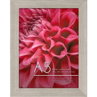 AmericanFlat A5 -billedramme i drivved - konstrueret tr? med knust resistent glas - vandrette og lodrette formater til v?g og bordplade - 5,8 x 8