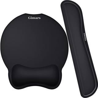 Gimars -opgradering Forst?r superfine fiber bl?d glat gel ergonomisk musepude h?ndledsst?tte og tastaturh?ndledshv.