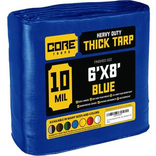 Kerne tarps Heavy Duty 10 Mil Tarp Cover Vandtæt UV -resistent Rip and Tear Proof Poly Tarpaulin med forstærkede kanter til tagcamping Patio Pool